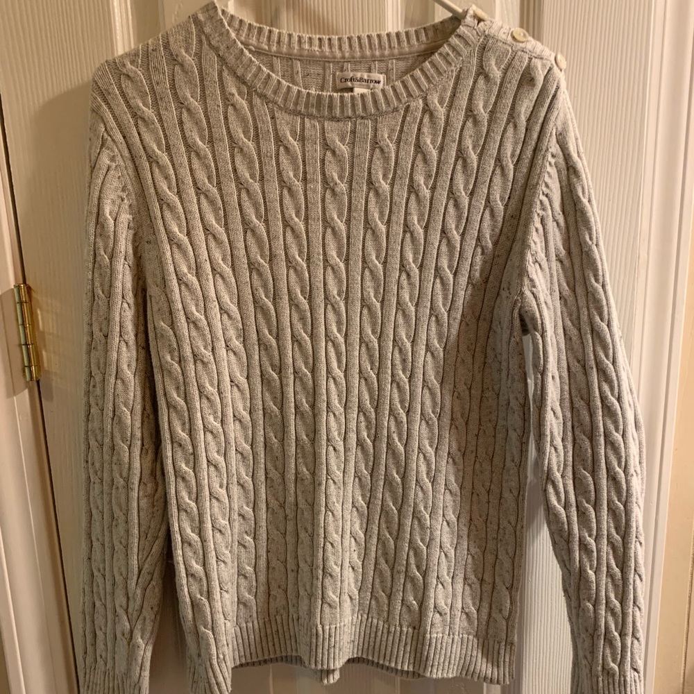 Croft & Barrow knot detail sweater, heather gray